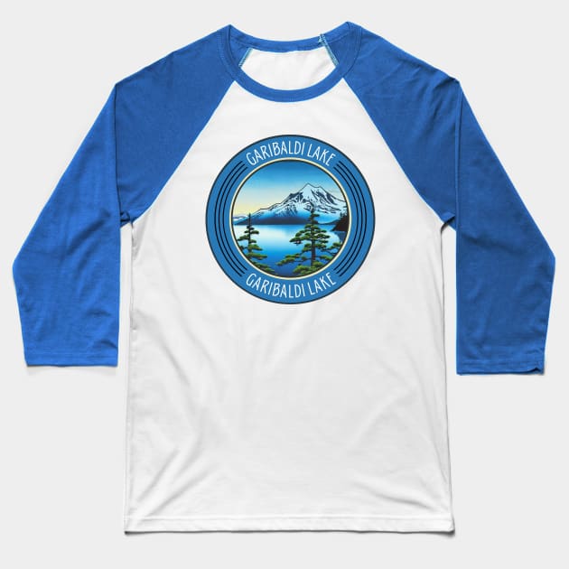 Blue Vintage Garibaldi Lake Hiking and Travel Lovers Baseball T-Shirt by Mochabonk